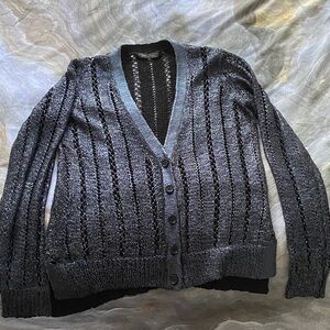 BCBGMaxAzria Black and Gray Cardigan